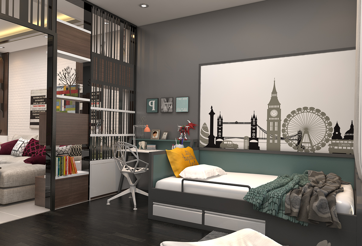 Bố trí căn hộ 2 phòng ngủ cho 4 người