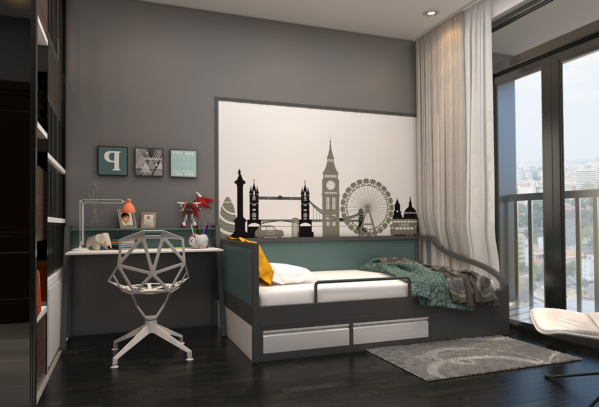 Bố trí căn hộ 2 phòng ngủ cho 4 người