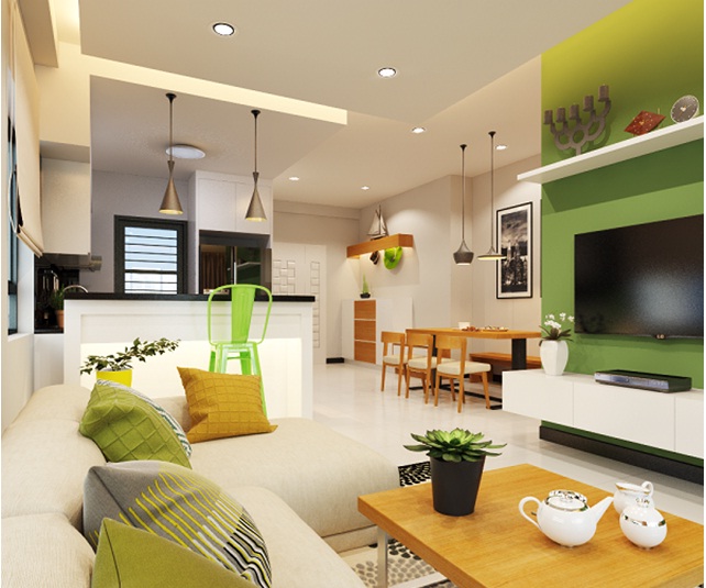 Mát mắt với ngôi nhà tươi mát