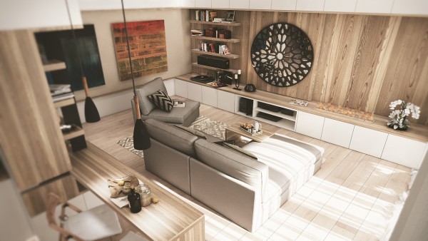 Nhà đẹp với tường gỗ