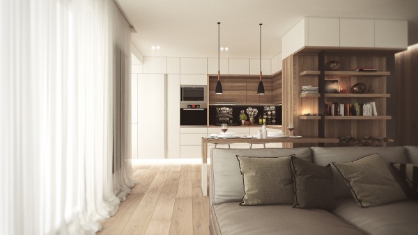 Nhà đẹp với tường gỗ